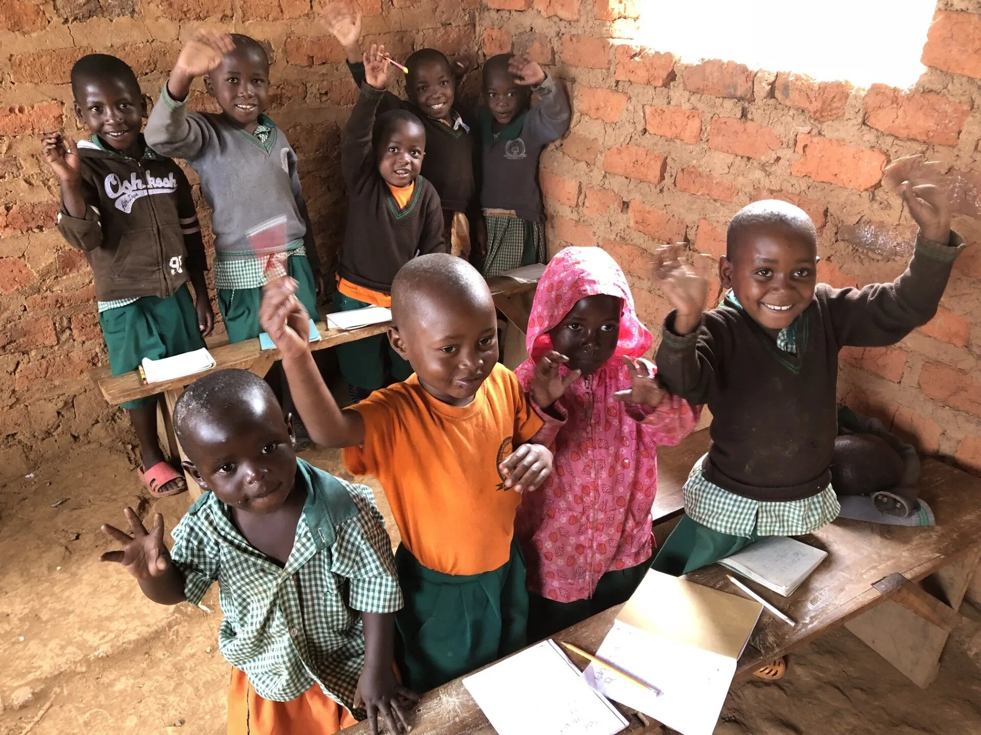 Schoolchildren in a Ugandan classroom